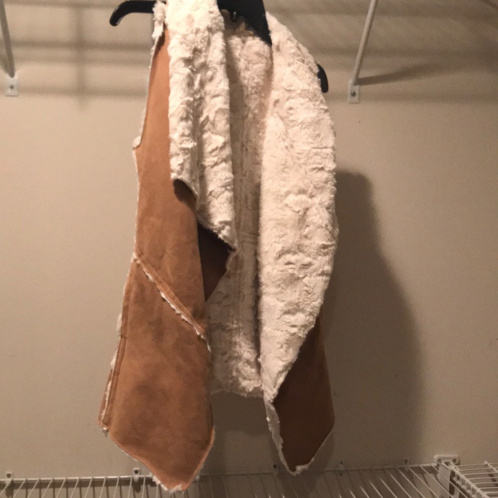 Leather like asymmetrical vest